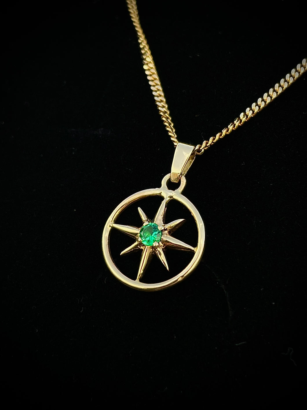 Emerald star pendant
