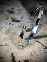 Load image into Gallery viewer, Silver bracelet with dioptase stones
